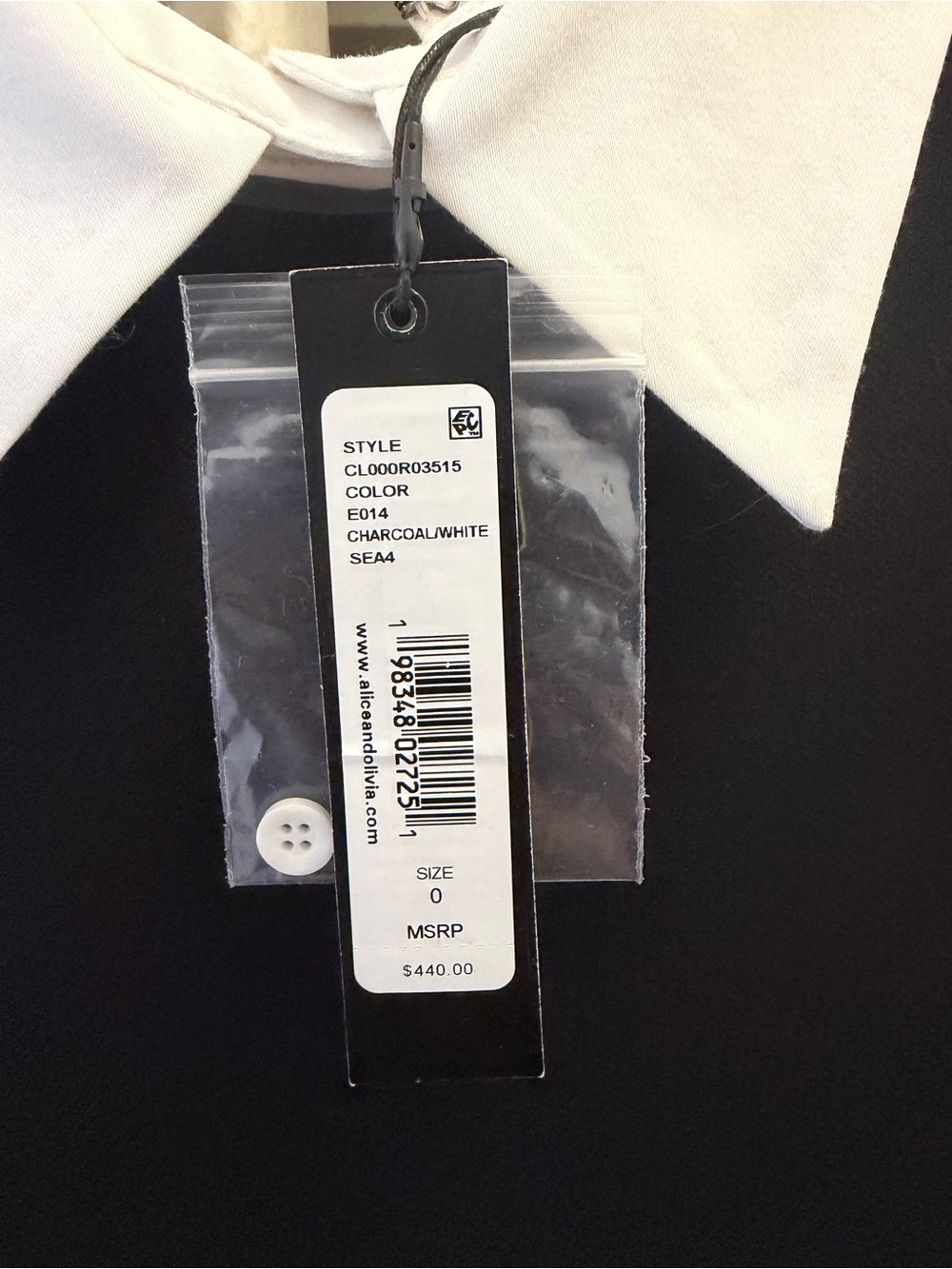 NWT! Alice and Olivia black and grey pinstripe dress - Picture 2 of 3